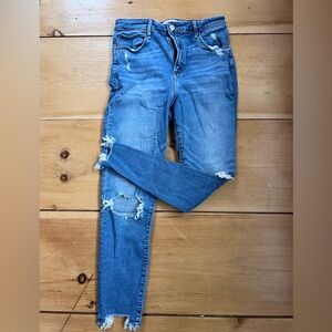 Abercrombie & Fitch Light Blue Distressed Skinny Jeans